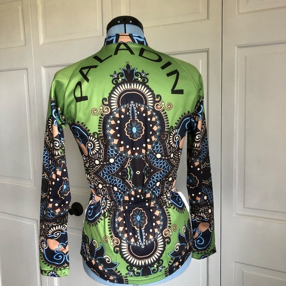 Paladin Women's Medium Green Mandala Full Zip Cycling Jersey - Picture 2 of 6